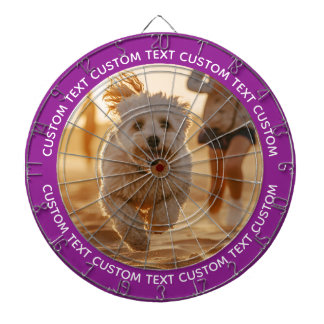 Cible De Fléchettes Custom Photo Dartboard & Text - PURPLE Surround