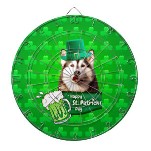 Cible De Fléchettes Cute Siberian Husky Chien Casquette St. Patrick's