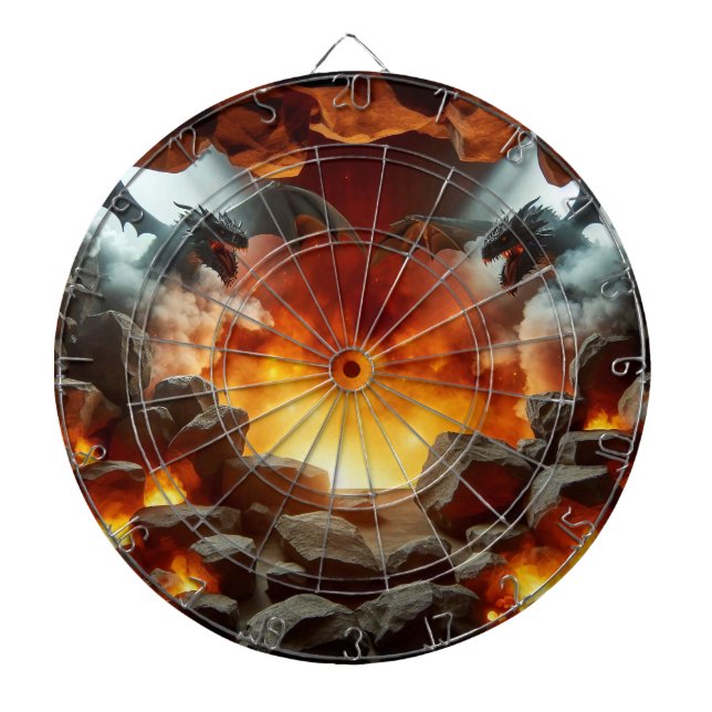 Cible De Fléchettes Dartboard d'art de la grotte du Dragon (Devant)