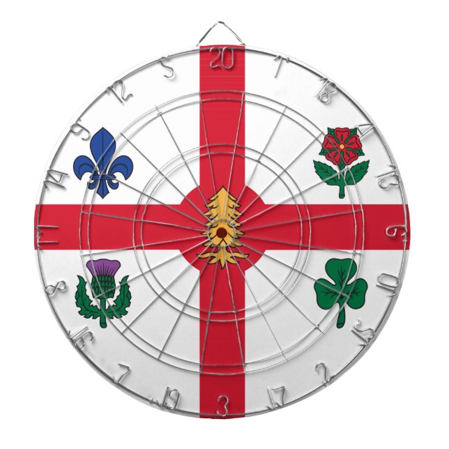 Cible De Fléchettes Dartboard with Flag of Montreal, Canada (Devant)