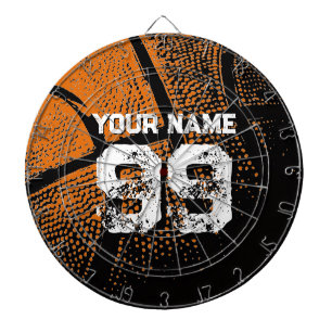 Cible de fléchettes de basketball vintage avec nom