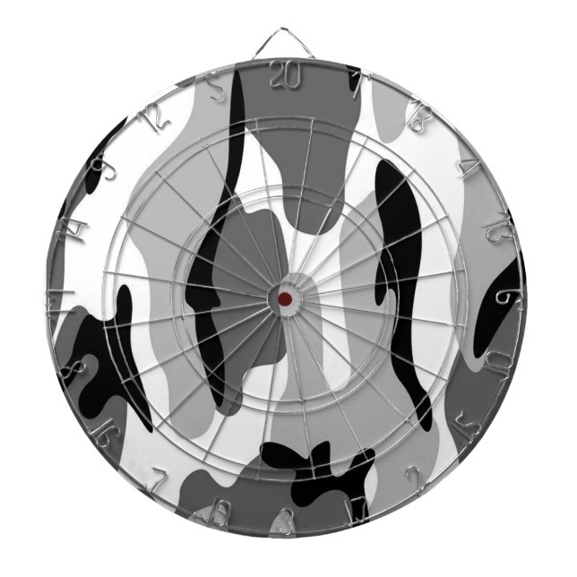 Cible de flechettes de camouflage gris et noir (Devant)