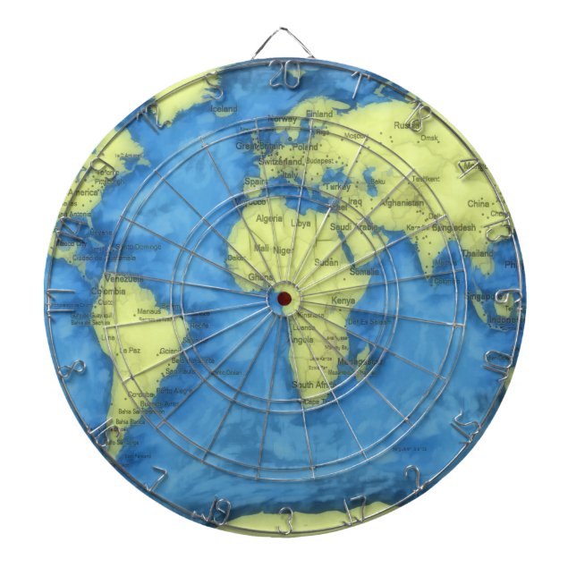 Cible de flechettes de la carte mondiale (Devant)