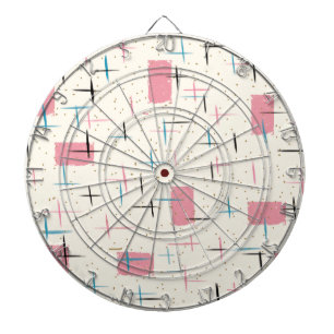Cible de flechettes de Motif rétro atomique rose