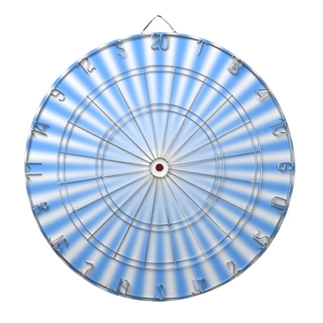 Cible de flechettes de rayons bleu clair et blanc (Devant)