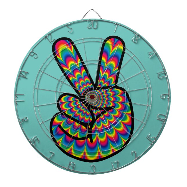 CIBLE DE FLECHETTES DE SIGNE DE PAIX HIPPIE (Devant)