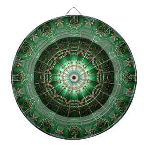 Cible de fléchettes décorative florale verte