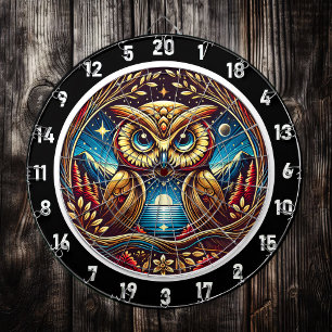 Cible De Fléchettes Design en Dartboard brillant de Chouette céleste