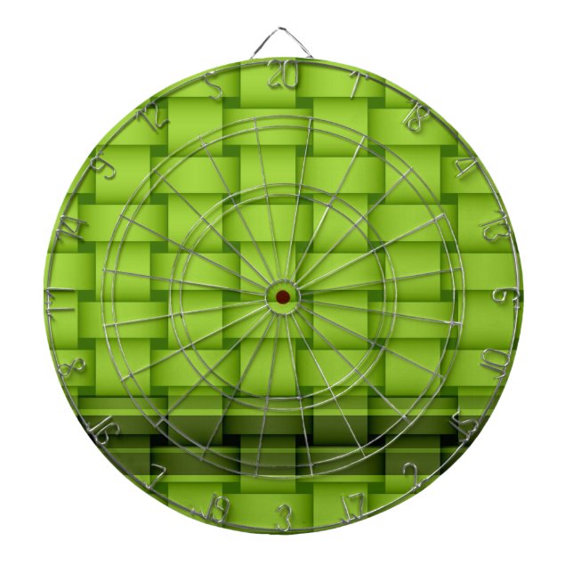 Cible De Fléchettes Design graphique en rotin rayures vertes (Devant)