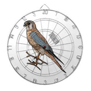 Cible De Fléchettes dessin animé d'oiseau-kestrel américain