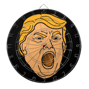 Cible De Fléchettes Donald Trump fâché de hurlement drôle font face