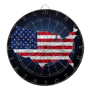 Cible De Fléchettes Drapeau américain et carte