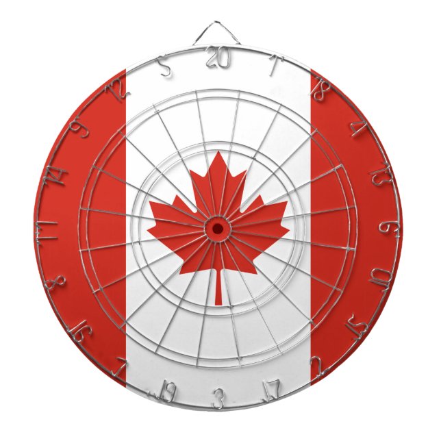 Cible De Fléchettes Drapeau canadien (Feuille d'érable) (Canada) (Devant)