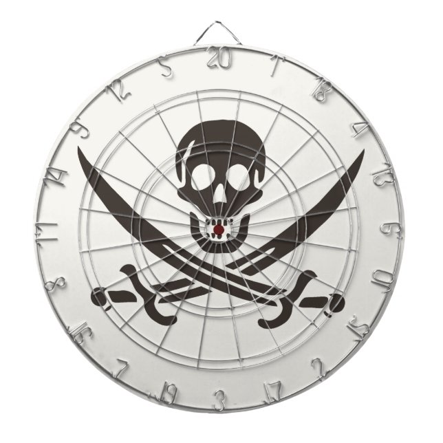 Cible De Fléchettes Drapeau de crâne obsidien Drapeau de pirate Calico (Devant)