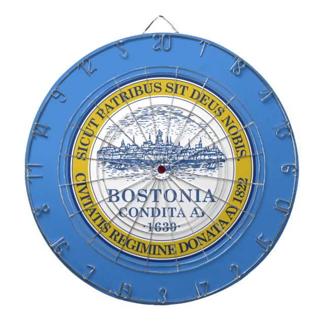Cible De Fléchettes Drapeau de la ville de Boston (Massachusetts) (Devant)