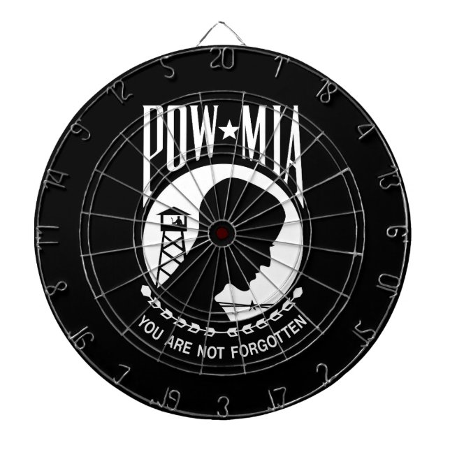 Cible De Fléchettes Drapeau POW MIA : Soldats disparus de la guerre du (Devant)