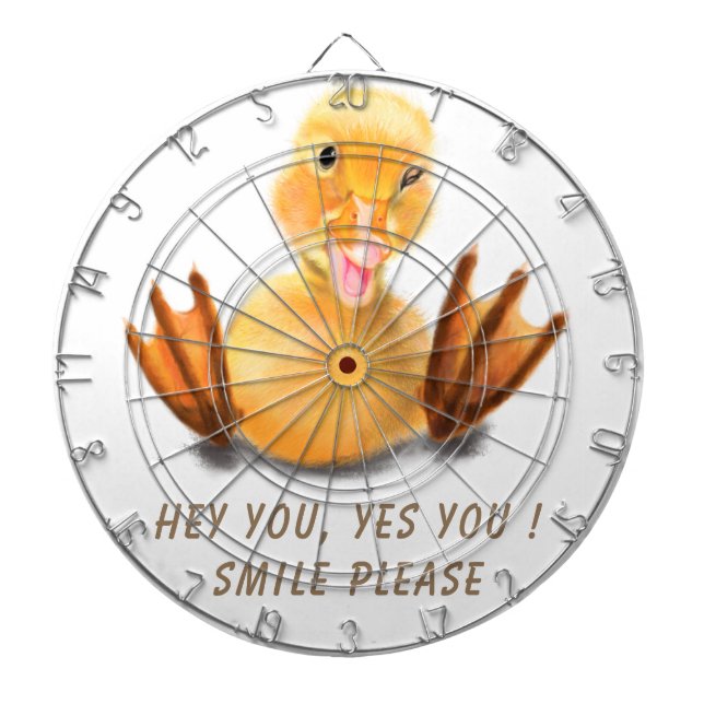 Cible De Fléchettes Drôle Canard Joué Wink Joyeux Smile Cartoon (Devant)