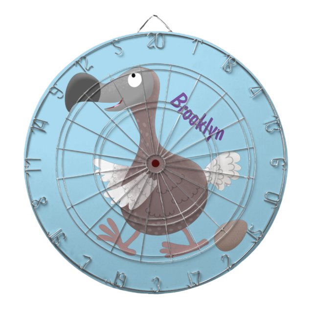 Cible De Fléchettes Drôle dessin animé d'oiseau de dodo (Devant)