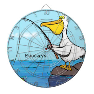 Cible De Fléchettes Drôle pélican de pêche