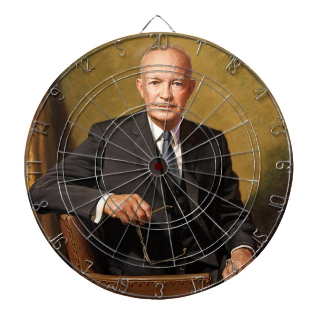 Cible De Fléchettes Dwight Eisenhower Président Portrait de la Maison  (Devant)