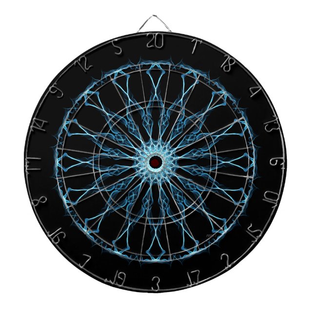 Cible De Fléchettes Éclairage de Mandala bleu (Devant)