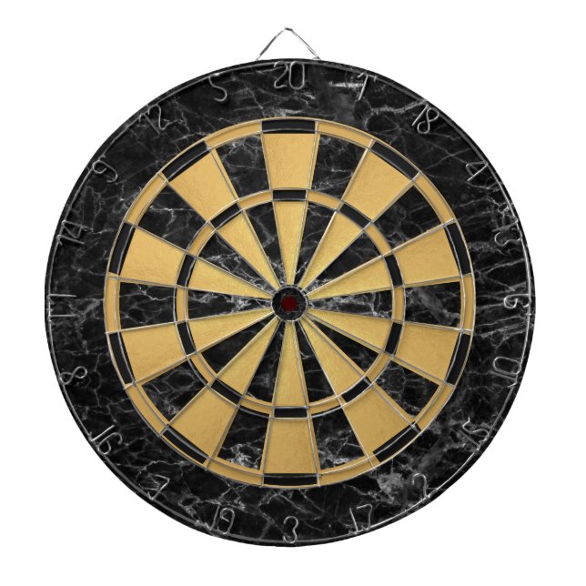 Cible De Fléchettes Élégant marbre noir Faux or Foil Classic (Devant)