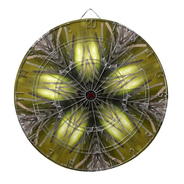 Cible De Fléchettes Élégant or Silver Kaleidoscope Star de Noël (Devant)