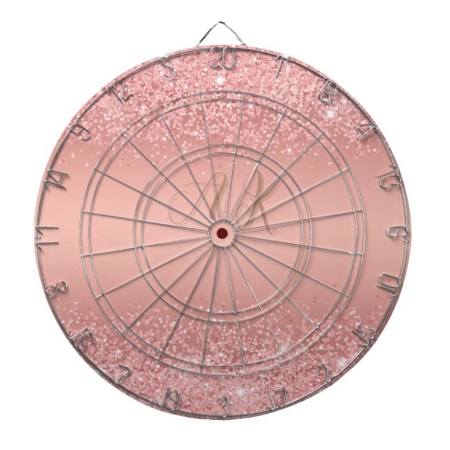 Cible De Fléchettes Elegant Rose Gold Luxe Shimmer Monogram (Devant)