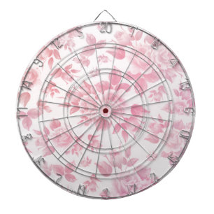 Cible De Fléchettes Élégant vintage rose pâle botanique floral