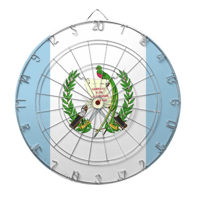 Cible De Fléchettes Emblème du drapeau du Guatemala (Devant)