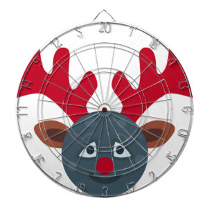 Cible De Fléchettes emoji de lune de rennes de noël