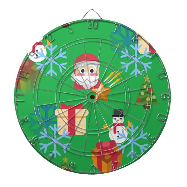 Cible De Fléchettes emoji de Noël vert (Devant)