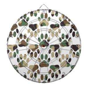 Cible De Fléchettes Empreinte de patte de chien Motif Camo
