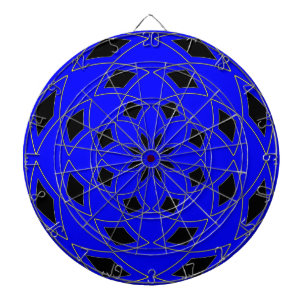 Cible de flechettes en noir bleu abstrait Concepti