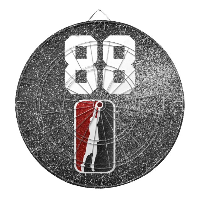 Cible De Fléchettes Équipe de basket-ball de Parties scintillant rouge (Devant)