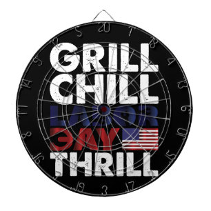 Cible De Fléchettes Etats-Unis Grill Chill Fête du Travail Thrill BBQ 