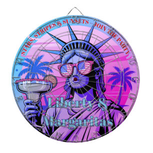 Cible De Fléchettes Étoiles, bandes et couchers de soleil—Liberty & Ma