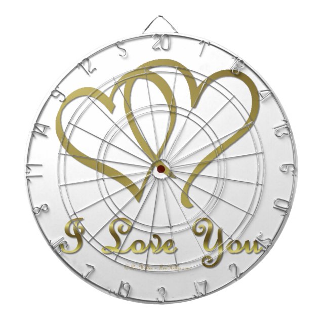 Cible De Fléchettes Eventré Gold Hearts i Love You (Devant)