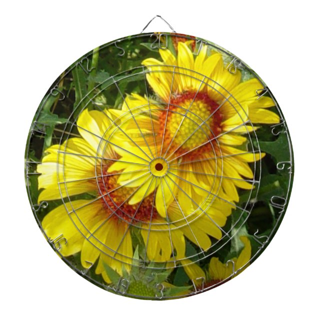 Cible De Fléchettes F6 Fleurs sauvages jaunes Gaillardia (Devant)