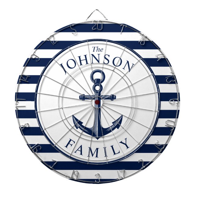 Cible De Fléchettes Famille de Ancres Nautic Theme Beach House (Devant)