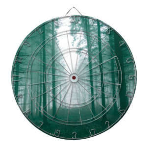 Cible De Fléchettes Fantasy forest with fog in Green