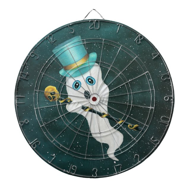Cible De Fléchettes Fantôme blanc habillé en haut du chapeau Fancy Can (Devant)