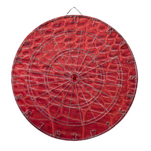 Cible De Fléchettes Faux rouge alligator cuir