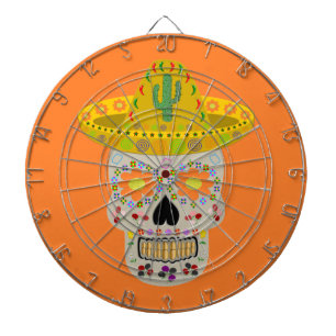 Cible De Fléchettes Fête mexicaine du crâne mort