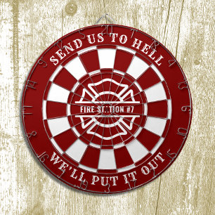 Cible De Fléchettes Feu de pompier Fireman Dartboard et fléchettes