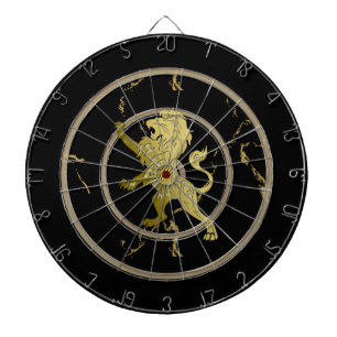 Cible De Fléchettes finitionGolden Royal Lion Monogram Pickleball Padd