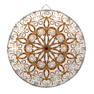 Cible De Fléchettes Flacon doré sur blanc