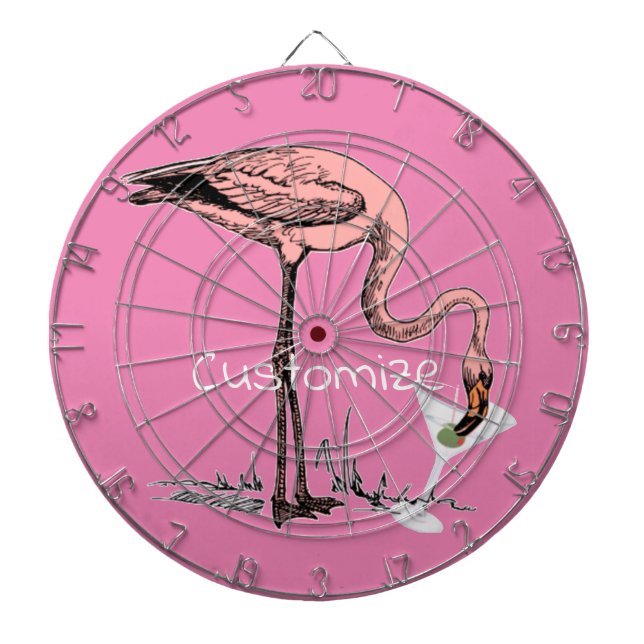Cible De Fléchettes Flamant rose Boire Martini Thunder_Cove (Devant)