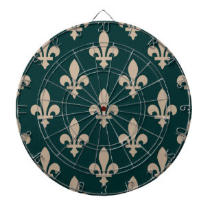 Cible De Fléchettes Fleur de Lis Motif, Royal French Creative on Green