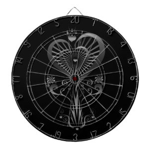 Cible De Fléchettes Fleur du coeur - Argent